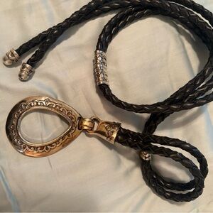 Elegant Black and Gold Braided Belt